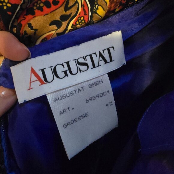 Vintage Augustat 80s Beaded Prom Gown Dress Art Deco Sequined Formal Sz 42/L - Picture 16 of 16